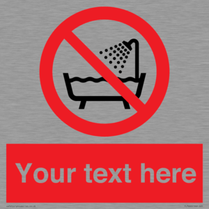 Custom Do not use this device in a bathtub shower or water-filled reservoir